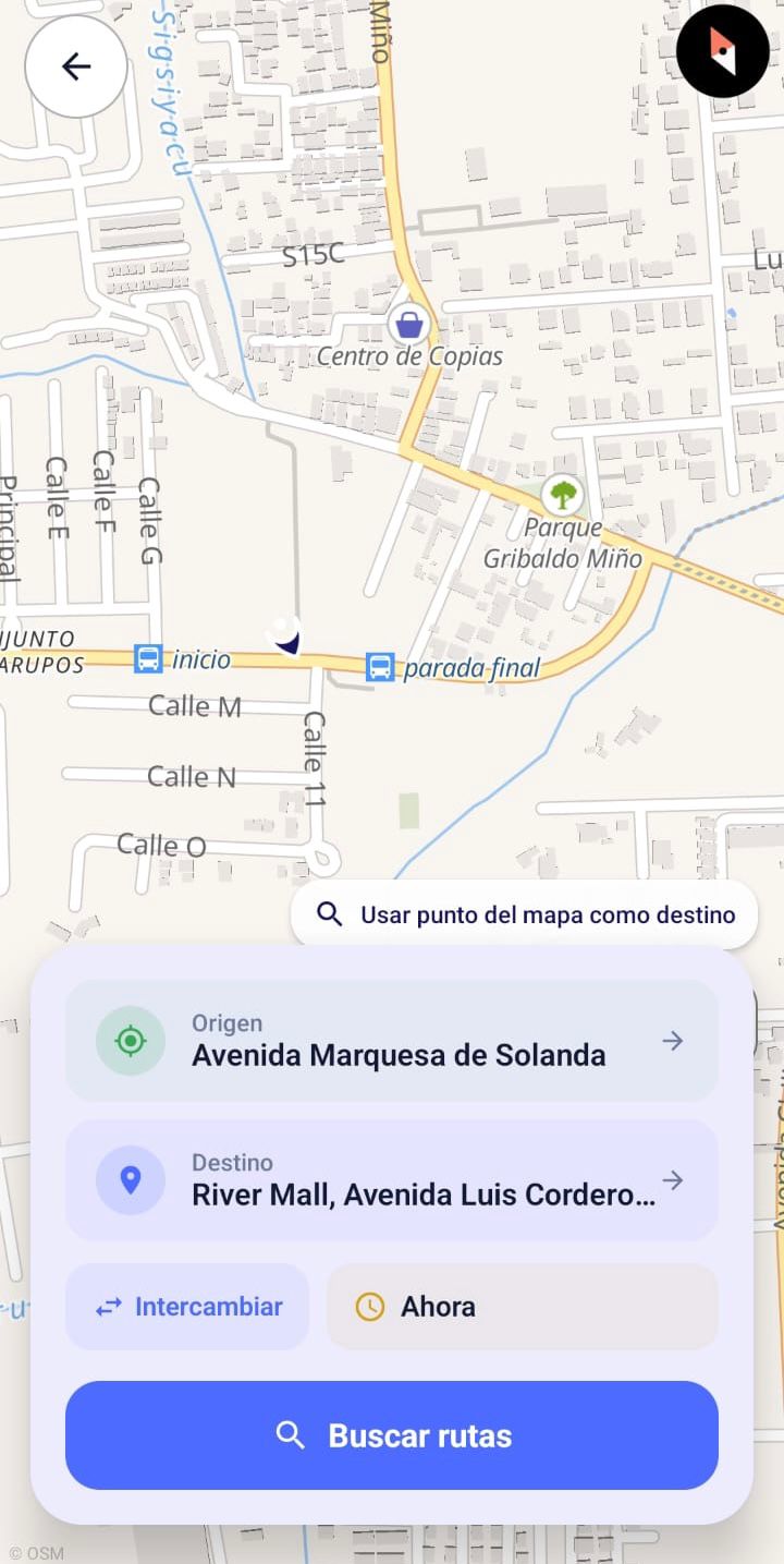 Seleccionar origen y destino