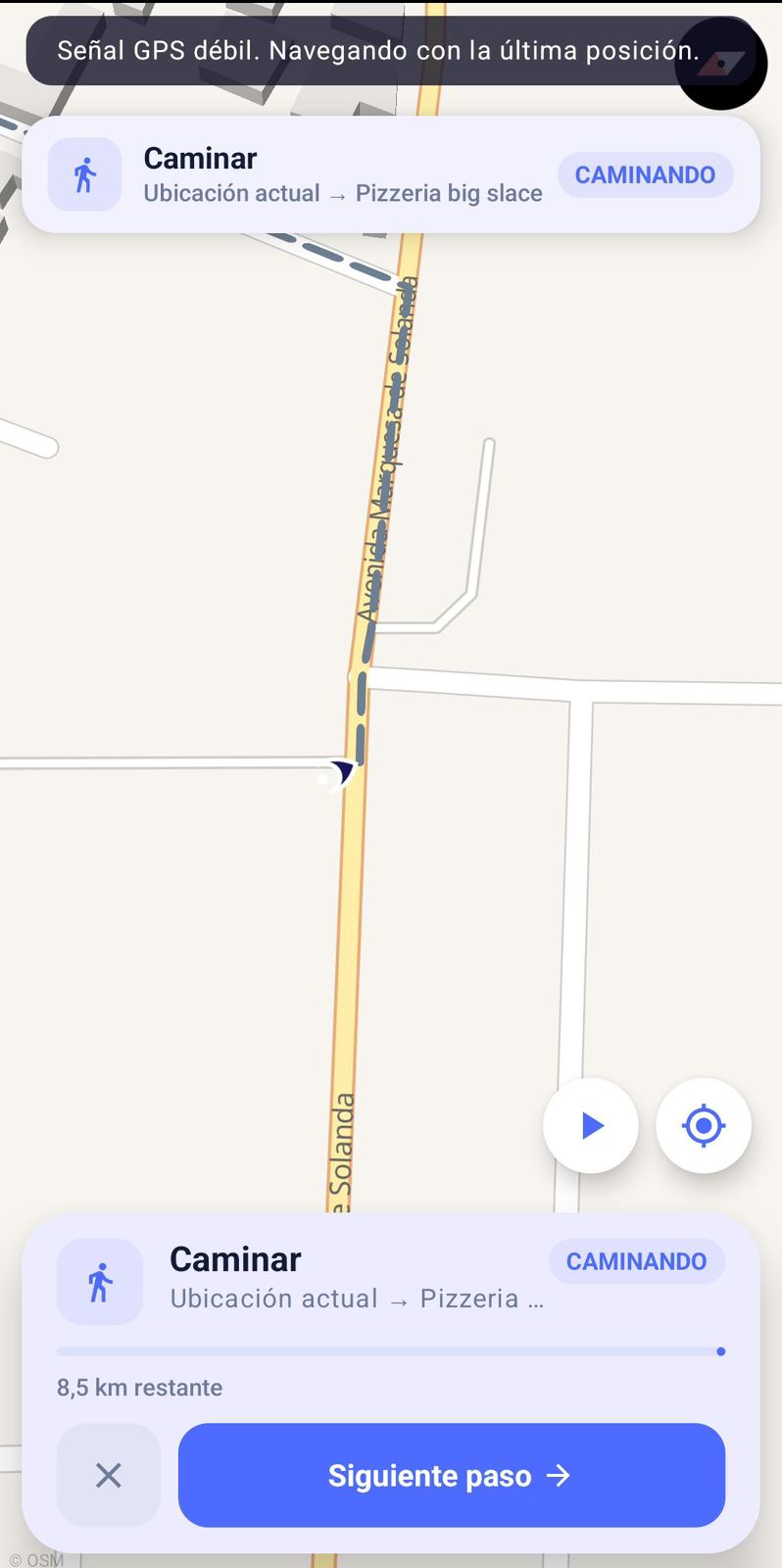 Navegacion en vivo - Caminando
